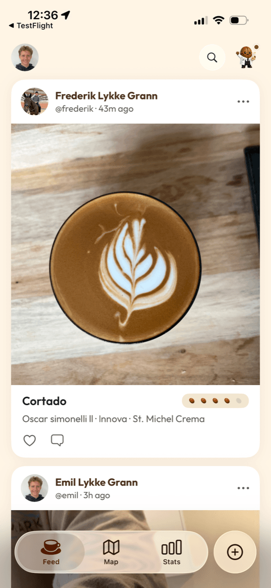 The sharing switch on a brew in Koffeelab, turning it from private to public